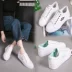 2018 mới giày trắng nữ mùa thu và mùa hè thêu hoang dã sinh viên Hàn Quốc giày vải đường phố lươi giày dày giày trắng Plimsolls