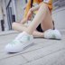 Hàn Quốc ulzzang hot sale Harajuku Giày vải lanh Nhật Bản in nền trắng lá cây gai dầu xanh lá cây văn học nữ giày giày sport Plimsolls