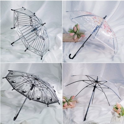 taobao agent Umbrella transparent 1/3 point Uncle SD17.bjd.dd.dd.dy watting with printed mini cherry blossom deer cage