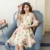 Thai sản váy mùa hè Hàn Quốc phiên bản của bướm in đầm voan thời trang hot mom mùa hè phần dài ngắn tay thai sản dress