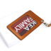 Nhật bản và Hàn Quốc lớp đầu tiên rau rám nắng da bò nhãn ID card set da treo cổ rope retro tài liệu bộ thẻ huy hiệu thẻ làm việc thủy triều túi đựng thẻ học sinh Hộp đựng thẻ