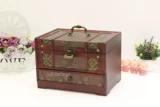 Ретро деревянная антикварная коробочка для хранения, классическое украшение, коробка для косметики, китайский стиль