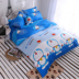 Phim hoạt hình mèo máy 哆 một chiếc giường mơ ước bốn mảnh màu xanh ký túc xá sinh viên mèo ba mảnh đơn bộ chăn gối Bộ đồ giường bốn mảnh