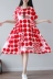 Nghệ thuật polka dot ngắn- tay bông và vải lanh váy nữ mùa hè mới Hàn Quốc phiên bản của lỏng kích thước lớn thường giảm béo lanh váy váy yếm bò dài Váy dài