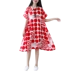 Nghệ thuật polka dot ngắn- tay bông và vải lanh váy nữ mùa hè mới Hàn Quốc phiên bản của lỏng kích thước lớn thường giảm béo lanh váy váy yếm bò dài Váy dài