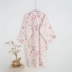 Nhật bản kimono bông đôi gạc đồ ngủ áo choàng nữ tether mồ hôi dài đoạn áo dịch vụ nhà