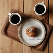 Nhật Bản KINTO walnut gỗ hình chữ nhật không trượt khay cốc cà phê đồ dùng khay cafe