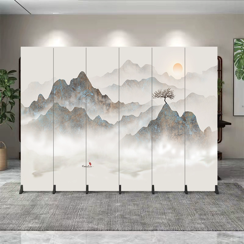 Tùy chỉnh 
            mới phong cách Trung Quốc phong cảnh khí quyển màn hình phân vùng chặn nền phòng khách gấp di động màn hình gấp văn phòng hiện đại đơn giản vách ngăn trang trí 