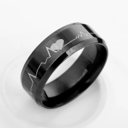 Độc đoán thời trang titanium thép nam trang sức Hàn Quốc phiên bản của cá tính ECG vòng nam ring để gửi quà tặng bạn trai