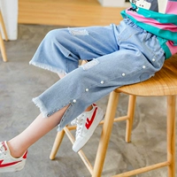 Летняя одежда, детские джинсы, модные штаны, подходит для подростков, 2019, в западном стиле, 15 лет