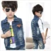 Trẻ em denim vest boy 2018 mới 4 mùa xuân và mùa thu mô hình 5 Hàn Quốc phiên bản 6 vest cậu bé mùa xuân 2-7 tuổi vest