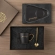 Золотой черный 1 стакана 1 треугольник диск 1 ложка (подарочная коробка) (подарочная коробка)