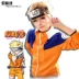 Naruto Naruto cos Uzumaki Naruto quần áo trẻ em cùng thế hệ quần áo bảo vệ trán phù hợp với anime