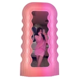 Мемфис волновое зеркало Вдохновение, заправка для ветра, зеркало напольного зеркала красная инопланетная светло -светло -розовое испытательное зеркало