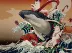Bắc Âu ins vải treo Nhật Bản ukiyo-e sóng xanh cá voi treo khăn tường nền trang trí tấm thảm vải tấm khăn trải bàn