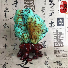 Ювелирные камни 绿松石原石摆件原矿高瓷高蓝宝石玉石观赏石奇石矿物晶体，招财