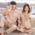 100% silk couple đồ ngủ mùa hè quần ngắn tay nam đồ ngủ của phụ nữ lụa có thể được đeo bên ngoài dịch vụ nhà phù hợp với