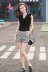 2018 mùa hè mới ren voan áo ngắn tay nữ Hàn Quốc phiên bản của V-Cổ áo sơ mi nhỏ ngọt ngào lá sen xắt nhỏ tay áo sơ mi nữ áo sơ mi 2 màu Áo sơ mi chiffon ren