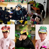 Кенгуру, детский аксессуар для волос, шапка на солнечной энергии, мультяшный шлем для детского сада, реквизит, с медвежатами, пингвин