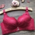 Mùa hè phần mỏng sexy ren tập hợp điều chỉnh áo ngực thoải mái thở ngực nhỏ dày đồ lót nữ red AB cup Push Up Bras