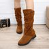 Giày mùa thu 2018 mới dành cho nữ giày đế xuồng cao cổ đế bệt boot cao cổ nữ zara Giày ống