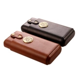 Bur Dogg Elite Cigar кожаный чехол Портативный кубинский сигарный дым увлажняющий коробка кедрового дерева 3 куски