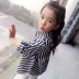 Áo trẻ em mới 2019 đầm mùa thu bé trai lớn Phiên bản Hàn Quốc của bé gái mùa xuân và mùa thu cotton dài tay áo sọc dài cardigan - Áo sơ mi