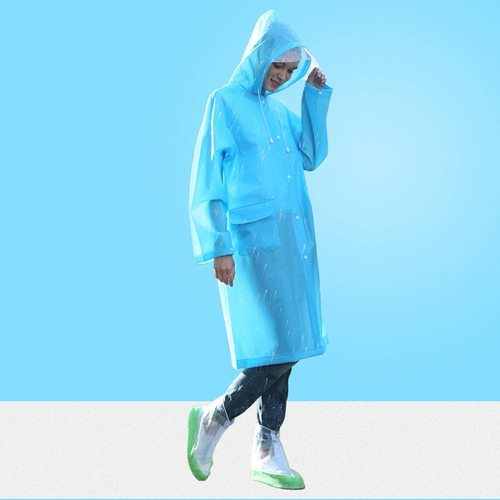 Дорожный длинный водонепроницаемый дождевик подходит для пеших прогулок, увеличенная толщина