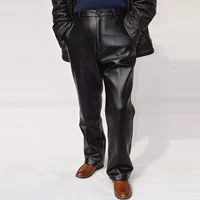 Демисезонные штаны, утепленный мотоцикл для отдыха, для среднего возраста, оверсайз, из натуральной кожи