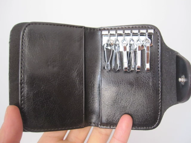 Giá xuất xưởng Túi da nam đa chức năng với vị trí thẻ phổ biến cao ở bên trong và bên ngoài túi da nhỏ đầy đủ dây móc ví nam