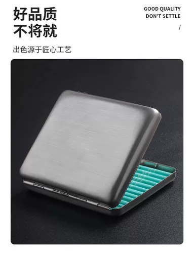 Мужской металлический портативный ультратонкий портсигар из нержавеющей стали