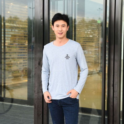 2017 dài tay t-shirt nam mùa thu Hàn Quốc phiên bản của kích thước lớn lỏng vòng cổ phần mỏng áo sơ mi giản dị cộng với phân bón để tăng đáy áo áo phông unisex Áo phông dài