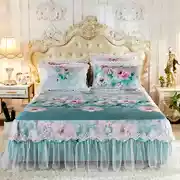 Mùa hè ren giường phong cách mùa hè mat 1,5m loại bìa giường in băng lụa ghế ba mảnh đặt 1,8 m điều hòa ghế mềm - Váy Petti
