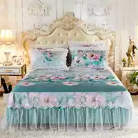 Mùa hè ren giường phong cách mùa hè mat 1,5m loại bìa giường in băng lụa ghế ba mảnh đặt 1,8 m điều hòa ghế mềm - Váy Petti váy giường khách sạn
