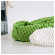 спандекс 全棉华夫格韩版卫衣外套针织面料330g大菠萝格十字螺纹威化棉布料