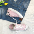 Chic đường phố bắn nhỏ màu trắng giày nữ 2017 mùa thu mới ins giày vải màu hồng nữ sinh viên Hàn Quốc phiên bản của những đôi giày hoang dã Plimsolls