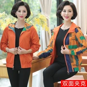 Áo khoác nữ mùa thu trung niên 40 tuổi 50 áo khoác mùa thu mẹ 2018 mới áo khoác hai mặt trung niên và cao tuổi