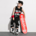 Trẻ em mới của đường phố trang phục khiêu vũ cậu bé hip hop lỏng t- shirt vest quần short trẻ em hiphop trang phục mùa hè thời trang cho bé Trang phục