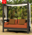 Giải trí giường wicker ghế sofa biệt thự vườn mây sofa vườn ngoài trời mây giường với mái hiên bãi biển ghế nội thất ngoài trời Bàn ghế ngoài trời / sân