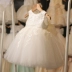Hoa cô gái ăn mặc cô gái váy fluffy váy cưới công chúa váy đàn piano trang phục trẻ em màu trắng nhỏ máy chủ mùa hè