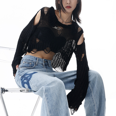 taobao agent Summer knitted sweater, T-shirt, design sun protection clothing, top, long sleeve