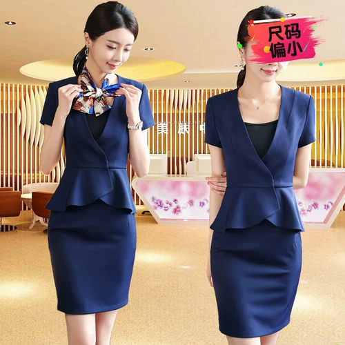 Комплект для отеля, комбинезон, юбка, для салонов красоты, короткий рукав