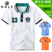 Golf trẻ em của quần áo bóng phù hợp với bé trai mùa hè ngắn tay t-shirt trẻ em Polo áo bông t-shirt thể thao quần áo giản dị