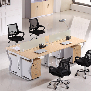 广州简约现代办公家具组合职员办公桌4人位屏风卡位员工电脑桌椅