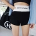 BettyChow quần short thể thao hai màu đen trắng có dây đeo thoáng khí nữ eo cao thoáng mát 2019 phong cách mới - Quần short