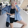 BettyChow quần short thể thao hai màu đen trắng có dây đeo thoáng khí nữ eo cao thoáng mát 2019 phong cách mới - Quần short mẫu quần sooc nữ đẹp 2021