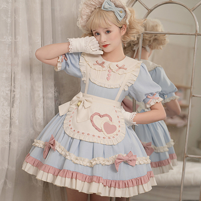 taobao agent Cute apron, dress, mini-skirt, Lolita style, Lolita OP