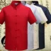 Trung niên và người đàn ông lớn tuổi của Tang phù hợp với ngắn tay mùa hè cha phong cách Trung Quốc sơ mi khóa quốc gia Han quần áo Trung Quốc quần áo Trang phục dân tộc