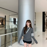 Шарф, свитер, брендовый весенний универсальный трикотажный лонгслив, коллекция 2021, популярно в интернете, в корейском стиле