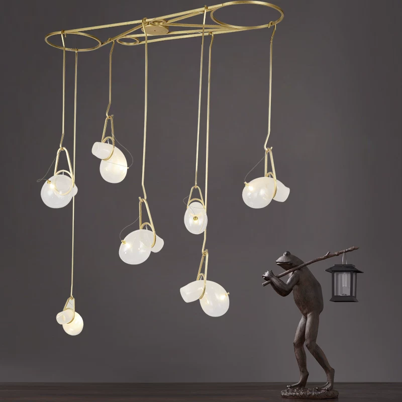 Modern copper glass ceiling lamp for living room
